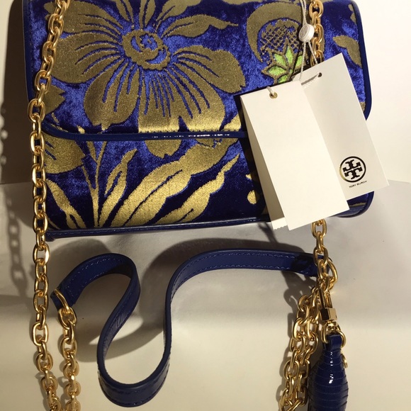 NWT💥Tory Burch Floral Velvet Shoulder Bag💥 - Picture 3 of 13